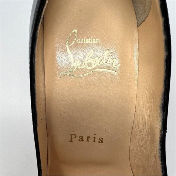 Christian Louboutin Particule Black Patent Leather 100mm Heels - Picture 6 of 8